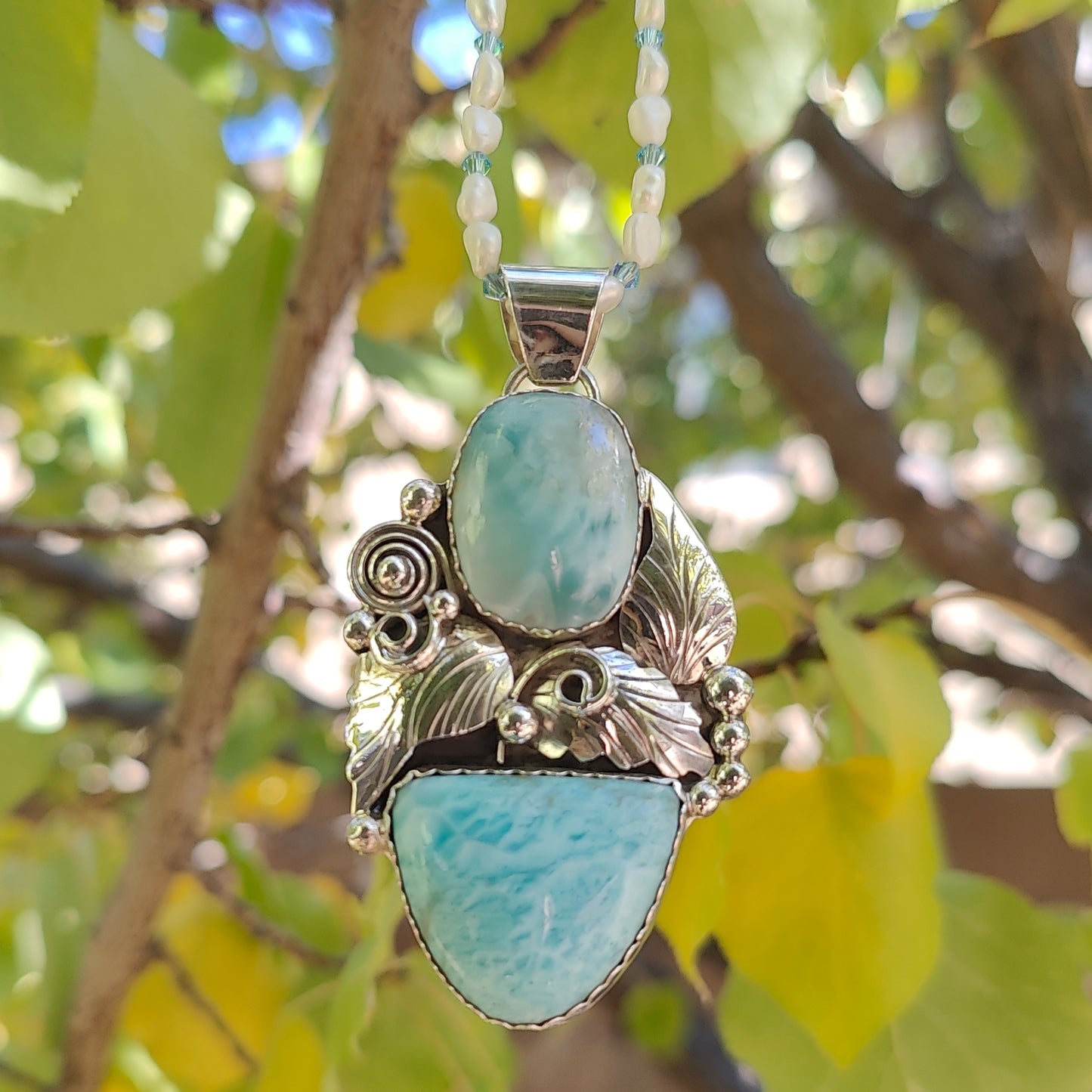 Larimar and Sterling Silver Necklace